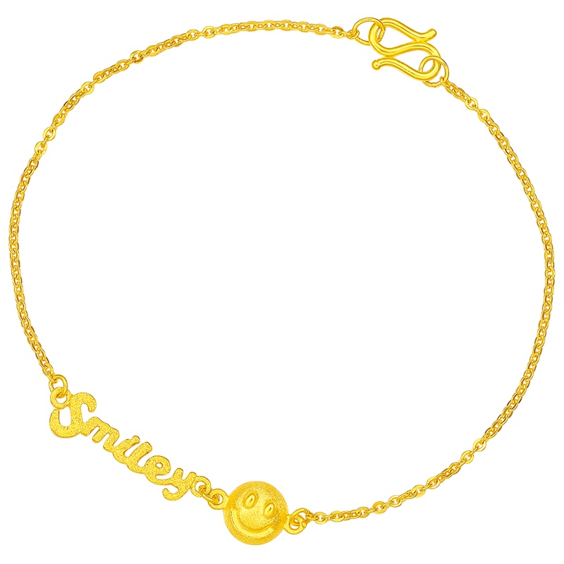 周六福(ZHOULIUFU) 珠宝黄金手链女士款 正品足金smileg笑脸手饰 计价AC071150