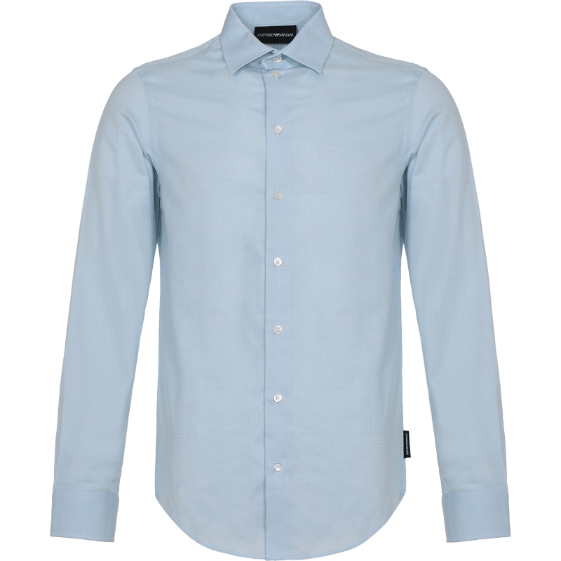 EMPORIO ARMANI 阿玛尼 男士条纹棉质长袖衬衫 21SM0L 213F7