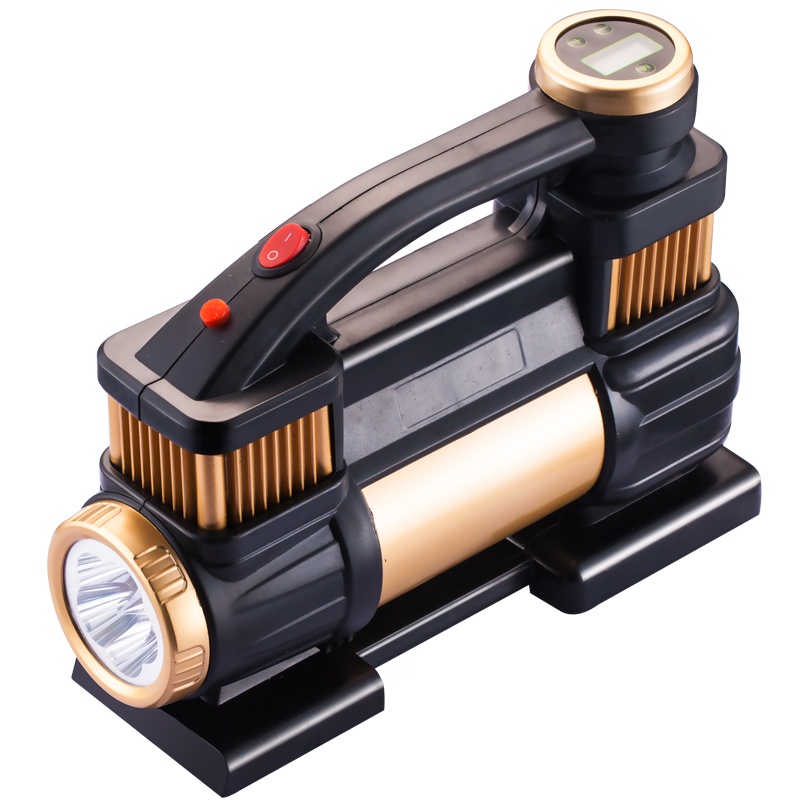 [数显款 全套工具箱]尤利特车载充气泵汽车打气泵便携式车用小轿车双缸大功率多功能高压轮胎点烟器12V