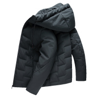 雪中飞羽绒服男短款连帽冬季2019新款纯色青年休闲加厚白鸭绒外套