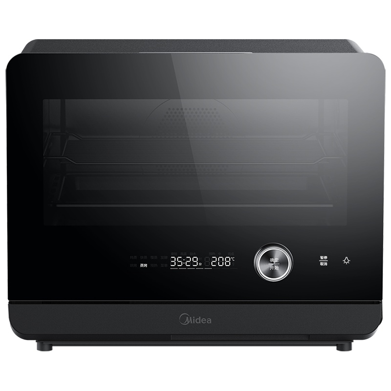 美的(Midea)蒸烤箱 20升家用烤箱 1800W大蒸汽 穹顶内腔 蒸汽热风烘烤 烘焙发酵 S1系列黑色 PS20C1