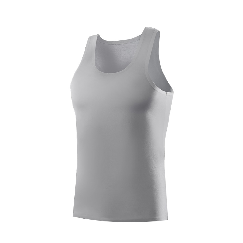 猫人男士背心男冰丝无痕莫代尔透气紧身运动打底白色无袖汗衫夏季