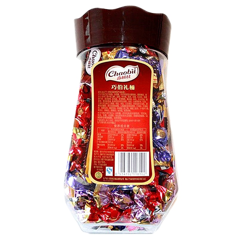 奇欧比混合味皇冠巧伯礼桶巧克力桶装400g