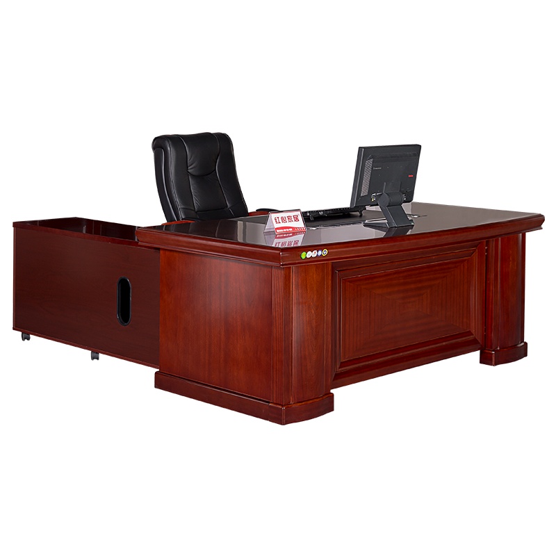 [红心家居]办公桌1.8米班桌经理桌老板桌油漆实木贴皮大班台
