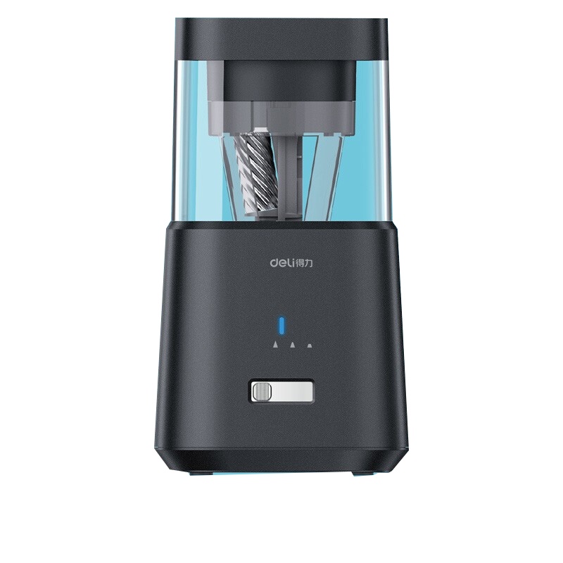 得力(deli)71203电动削笔机 黑 可充电锂电池 自动进退卷笔刀 三档粗细削笔器学生练字美术素描铅笔刀转笔刀