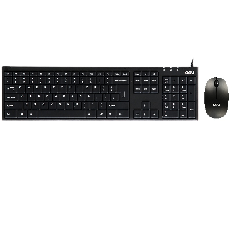 得力(deli) 3711 有线鼠标键盘套装USB键盘+鼠标 黑色