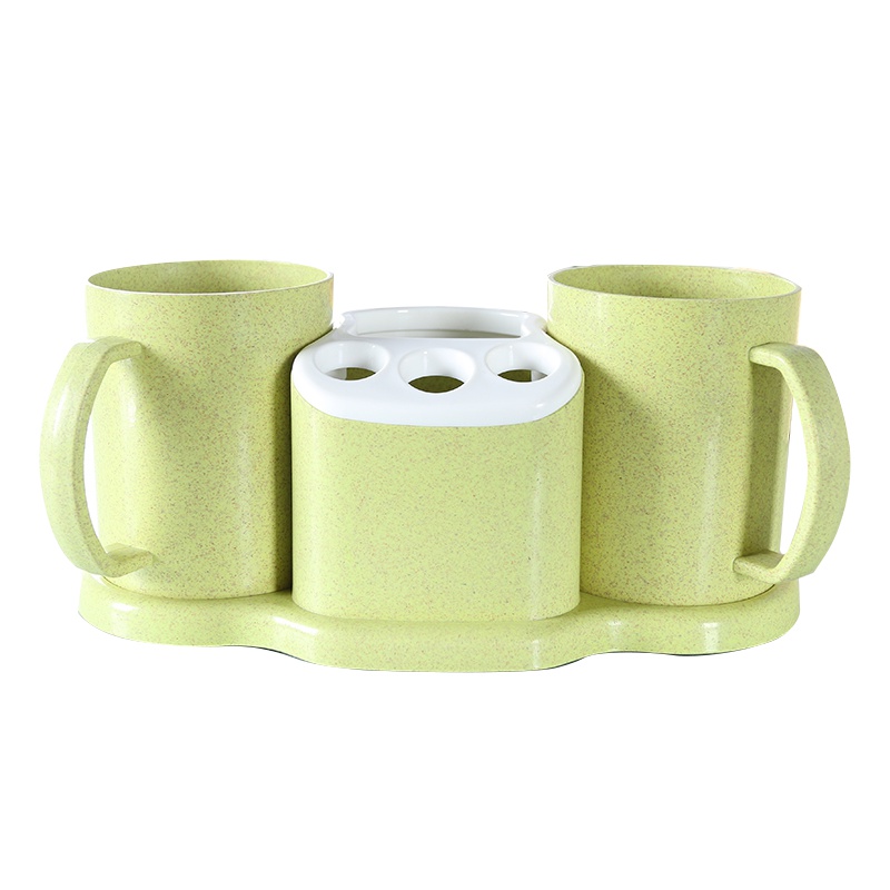 HOUYA好雅 漱口杯牙刷架套装情侣牙具座牙膏架刷牙杯环保麦秆材质