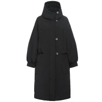 鸭鸭(yaya)韩版宽松时尚连帽加厚冬季潮流白鸭绒外套羽绒服女中长款