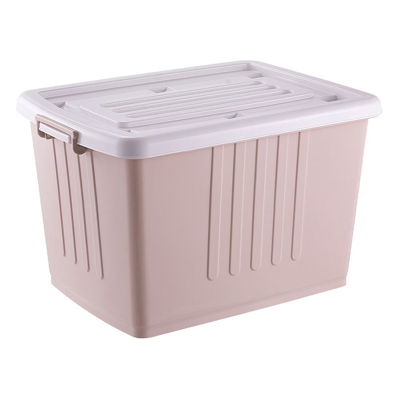 军根塑料收纳箱特大号带轮储物箱家用带盖衣服玩具整理箱衣物收纳 [长51宽37高30]60L
