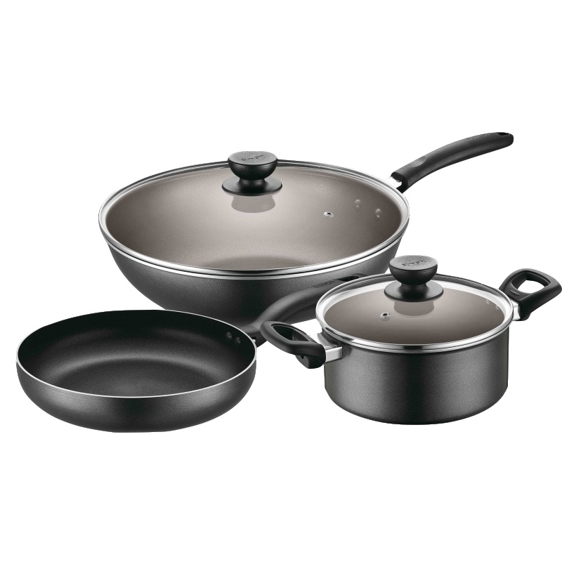 苏泊尔(SUPOR )炒锅TP1617K套装组合锅具三件套不粘锅少油烟平底锅(煎锅)汤锅炒锅套锅铝合金基材电磁炉适用3件