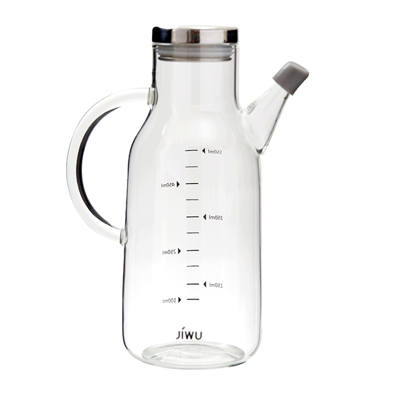 苏宁极物高硼硅玻璃油壶550ml北欧加厚高硼硅玻璃油壶防漏油瓶带刻度家用厨房装油瓶酱油瓶醋瓶