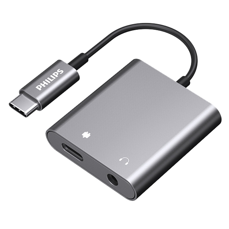 飞利浦typec耳机转接头适用于华为p40mate30小米9/10手机nova57pro转换器荣耀20v30一加tpc线转3.5mmSWR1504J