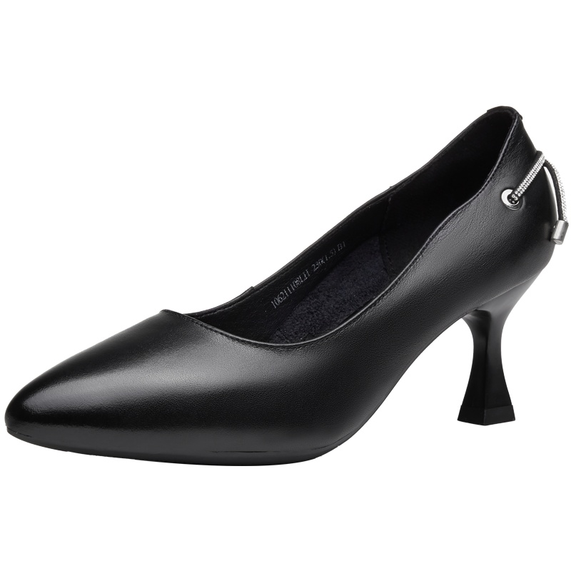 奥康女鞋法式小高跟女鞋职业正装单鞋工作皮鞋