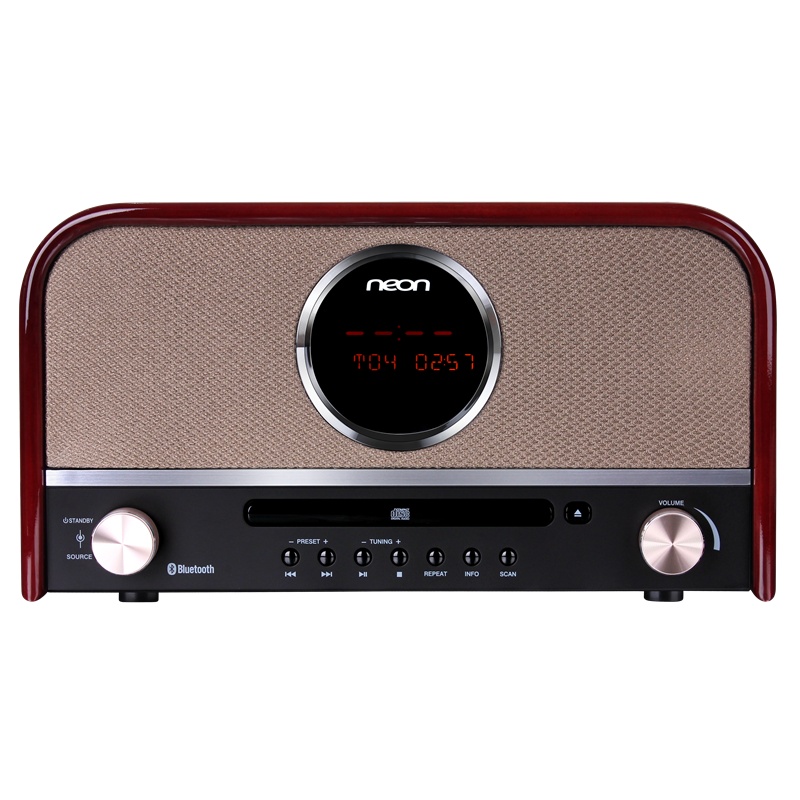 丽扬(neon)NE-1800 复古蓝牙小音响家用cd播放机高音质老式怀旧迷你木质组合音箱