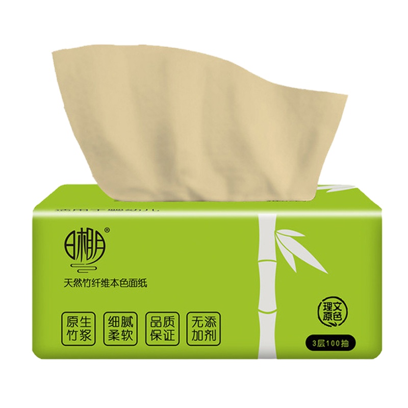日相月 本色抽纸6包纸 原木浆纸3层100抽纸