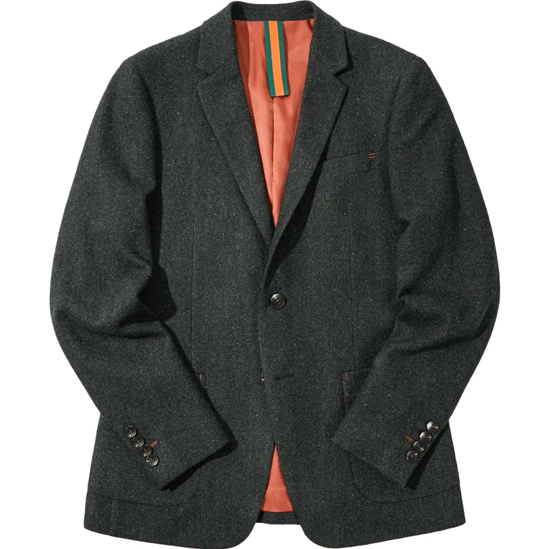 黑鲸英伦复古休闲西服秋季男装含羊毛西装外套男CWXAJ38013A