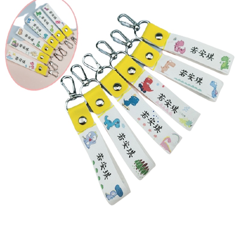 幼儿园宝宝姓名按扣名字条智扣摁扣名字贴非刺绣-挂扣姓名贴书包免缝 恐龙