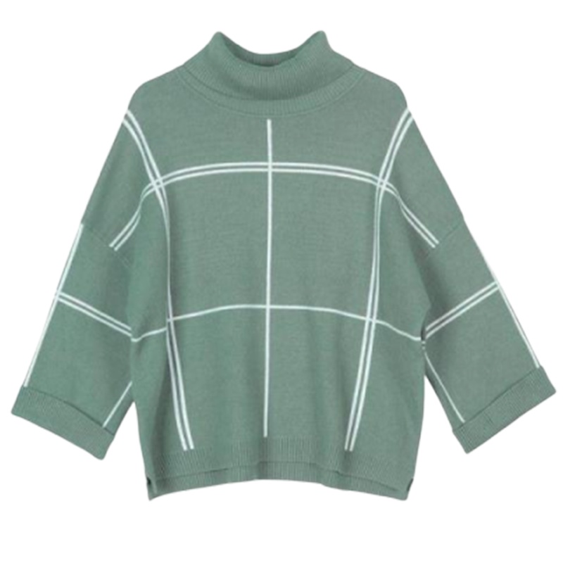 【专柜同款】针织衫女装秋冬季2019新款学生百搭韩版高领宽松外穿套头条纹毛衣30094238