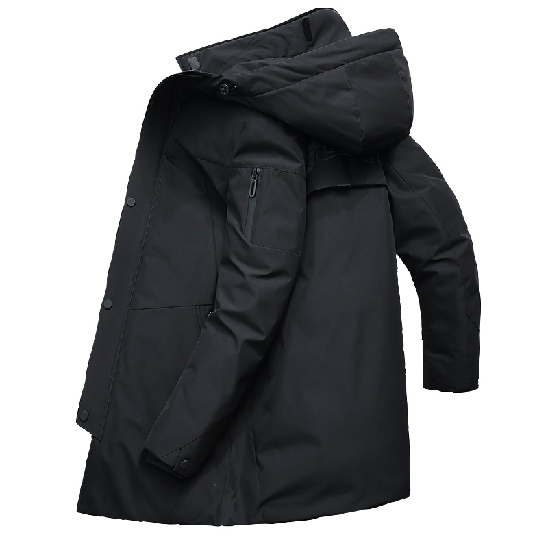 雪中飞2019新款男士羽绒服连帽中长款韩版加厚青年商务休闲冬装外套