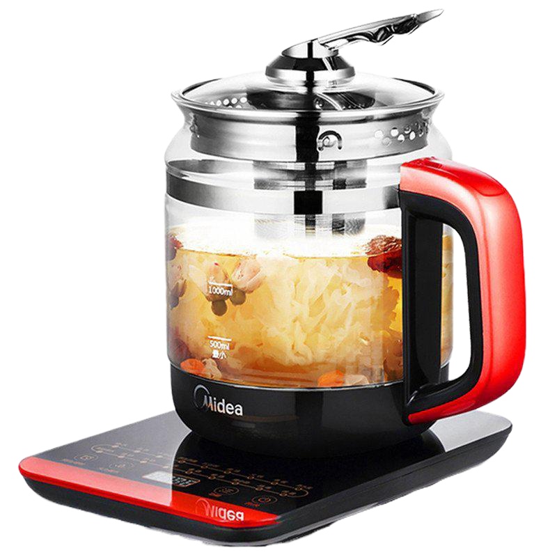 美的 GE1703c 电水壶 多功能 触屏式 高硼硅玻璃 1.5L 花茶 泡奶 煮温 养生壶 煎药壶