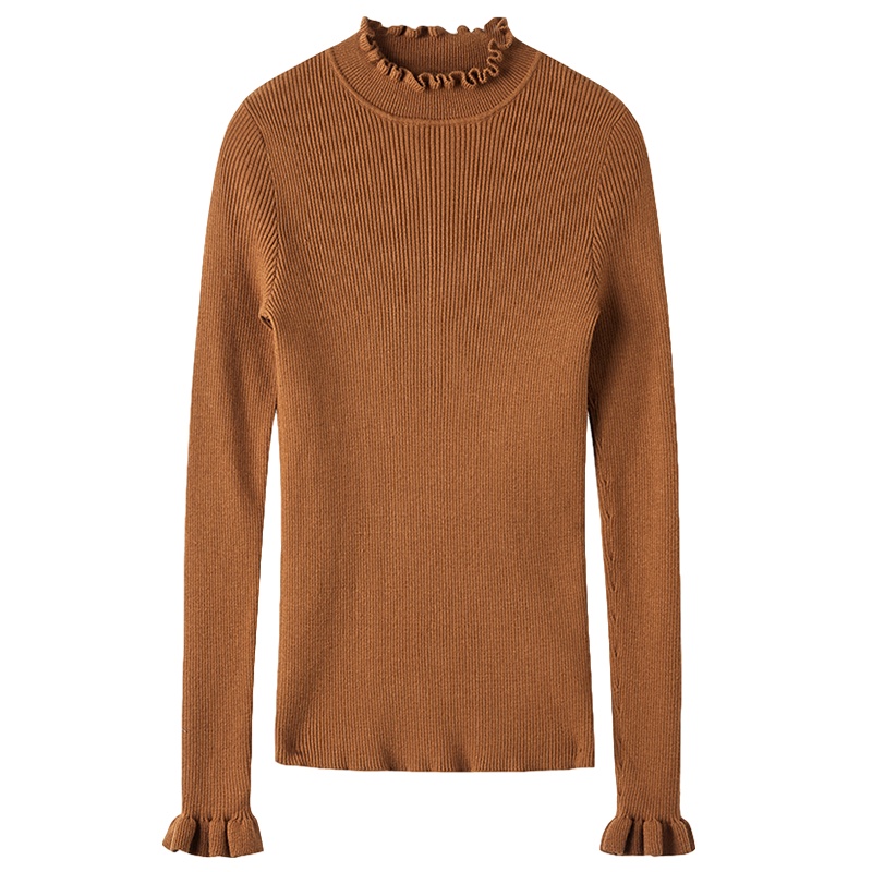 拉夏贝尔针织衫女装秋冬季新款韩版黑色修身半高领打底衫内搭时尚毛衣