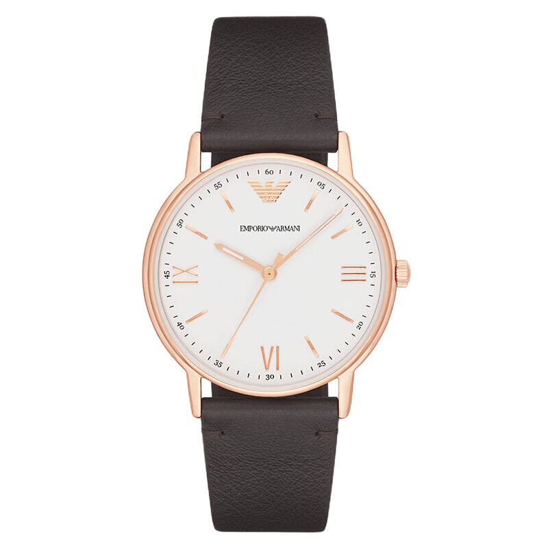 阿玛尼(Emporio Armani)手表皮质表带男士休闲简约个性腕表石英表时尚腕表AR11011