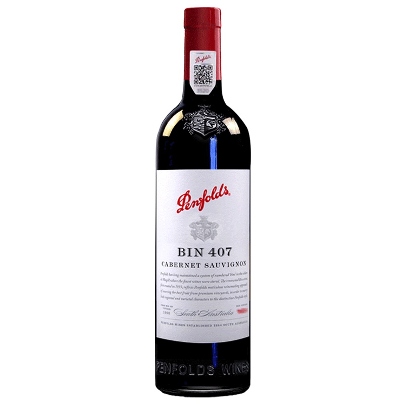 澳洲红酒 奔富Bin407干红葡萄酒单支750ml 名庄单支装