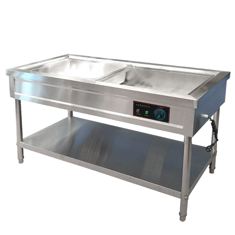 乐创(lecon)保温售饭机LC-S1 商用电热保温汤柜 保温台售饭车售饭台快餐车 两格