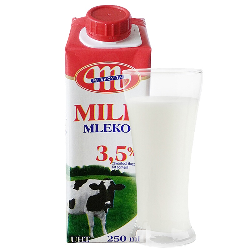妙可3.2%全脂成人牛奶 1L*6盒/箱 波兰进口 学生牛奶
