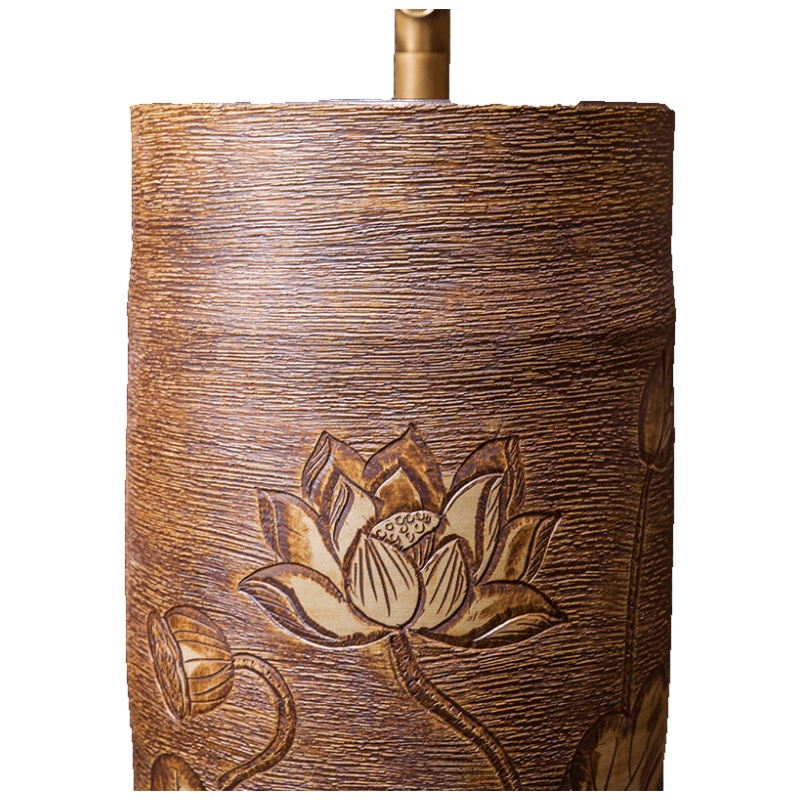 时尚家装洗手盆陶瓷立柱盆洗衣池阳台卫生间一体落地洗手台洗脸盆厕所柱式 放心购安心抵