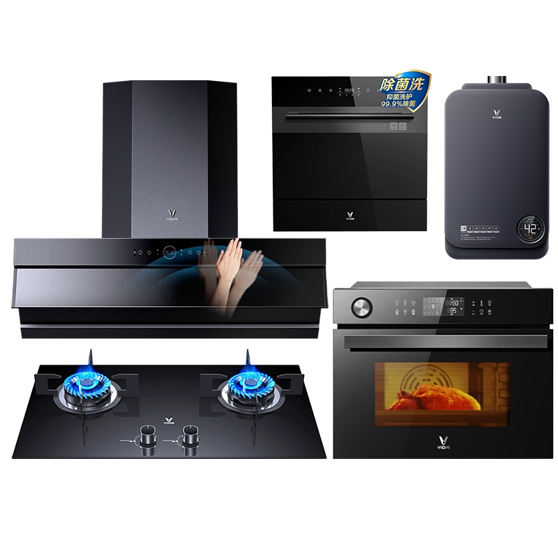云米 Flash烟灶零冷水热水器洗碗机烤箱五件套VK703+VG203+VSO4501-B+VDW0803+VGW169