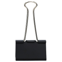 得力 8566-6# 黑色长尾票夹15mm筒装(黑)(60只/筒)