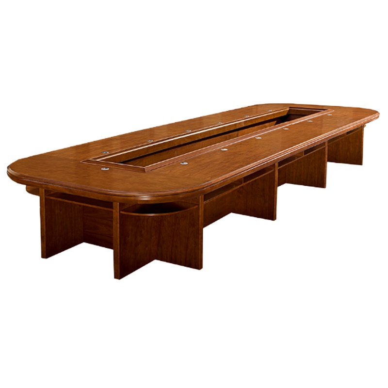 麦格尚 实木培训桌 员工会议桌 洽谈桌 接待桌 会议台S902C80H 新胡桃色 8000*2200*780