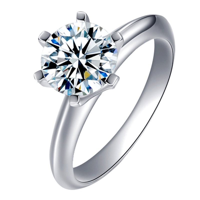 金象珠宝18K金70分特价钻石戒指经典六爪款式