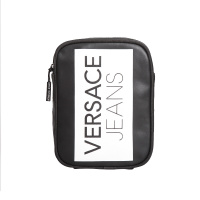 VERSACE JEANS 范思哲 男士黑色皮革LOGO字母印花单肩包E1YTBB4671118 MI9