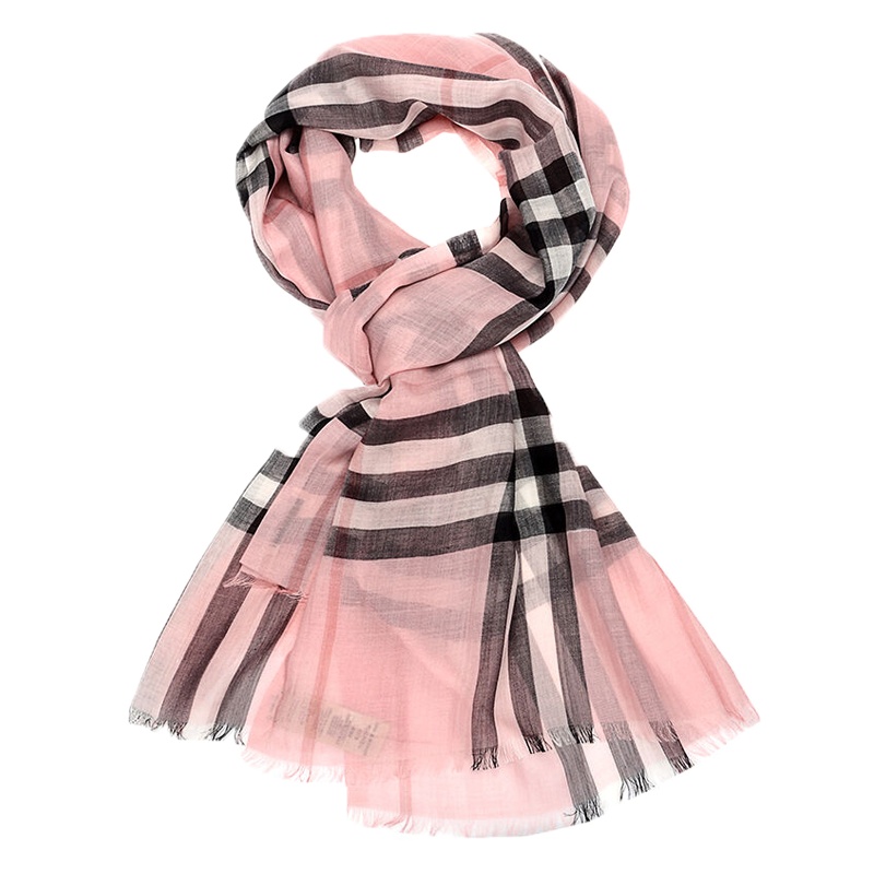 [直营]BURBERRY 博柏利巴宝莉 男女通用 舒适轻盈格纹丝毛混纺格纹条纹丝巾围巾