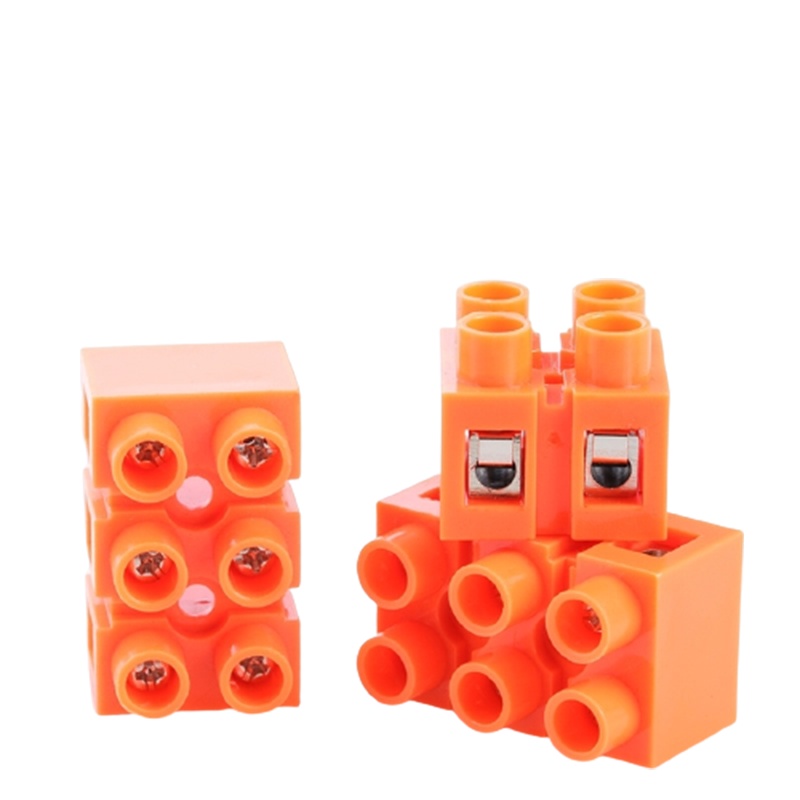 快速接线端子古达H2519-2基座型铜端子排2位对接端子台并线器阻燃螺丝