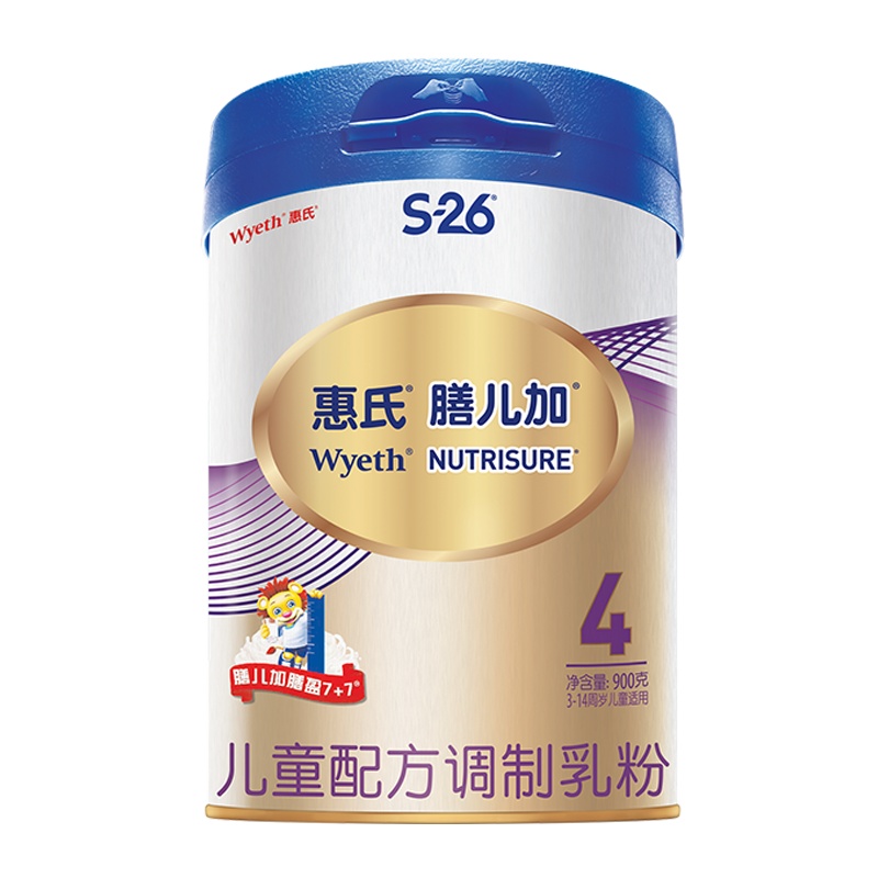 惠氏膳儿加儿童配方调制乳粉4段900g(罐装)奶粉