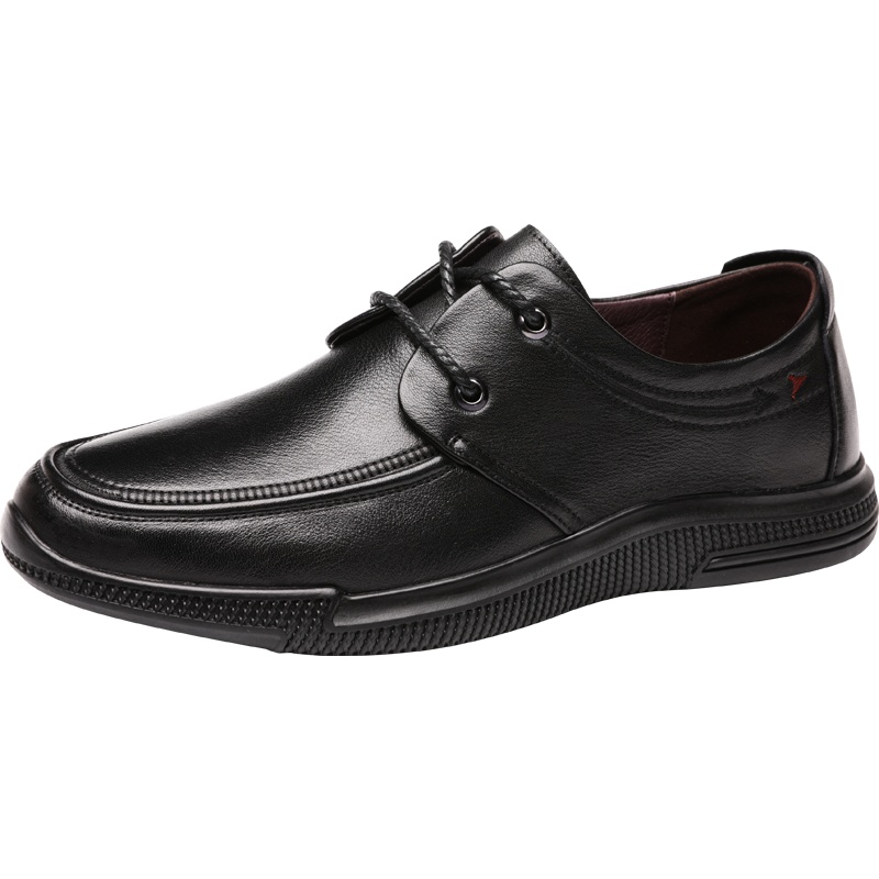 红蜻蜓男鞋冬季新款韩版真皮商务休闲皮鞋软底软面系带单鞋男