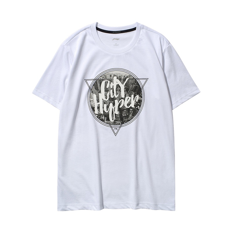 【自营】李宁运动时尚系列男子短袖文化衫AHSM111-3