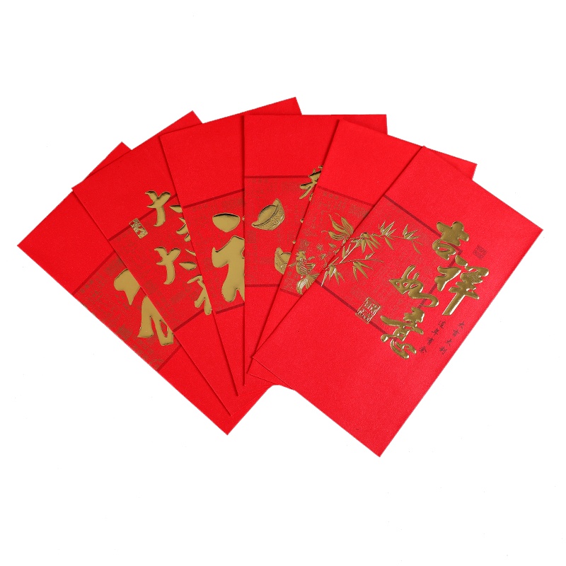 柏邦(BOBANG)红包6只装 大吉大利 开印金浮雕烫金利是封