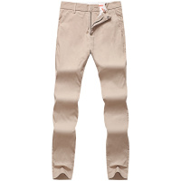 马克华菲休闲裤男2019韩版夏季修身九分裤卡其色新款薄款纯色潮流