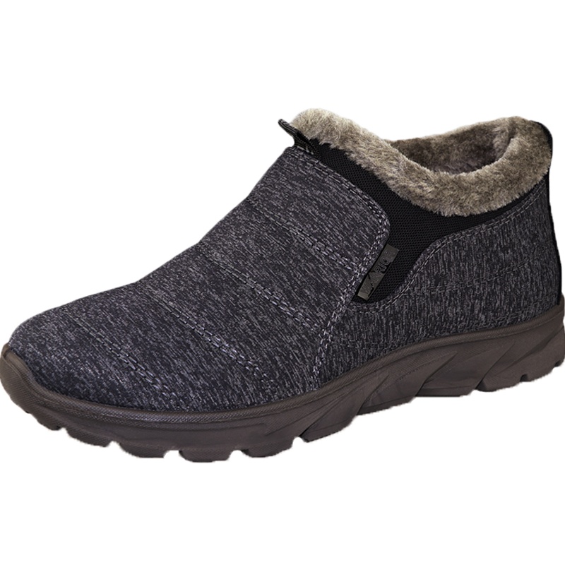 回力男鞋冬季加绒保暖鞋中老年棉鞋女鞋一脚蹬懒人休闲鞋雪地靴老人鞋棉靴 WBN-3085