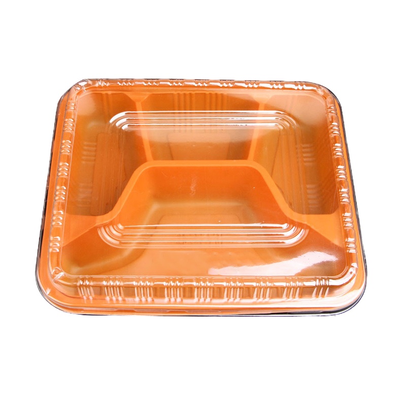 塑料便当盒 外卖打包四格快餐盒打包盒 1000个/箱（单位：箱）