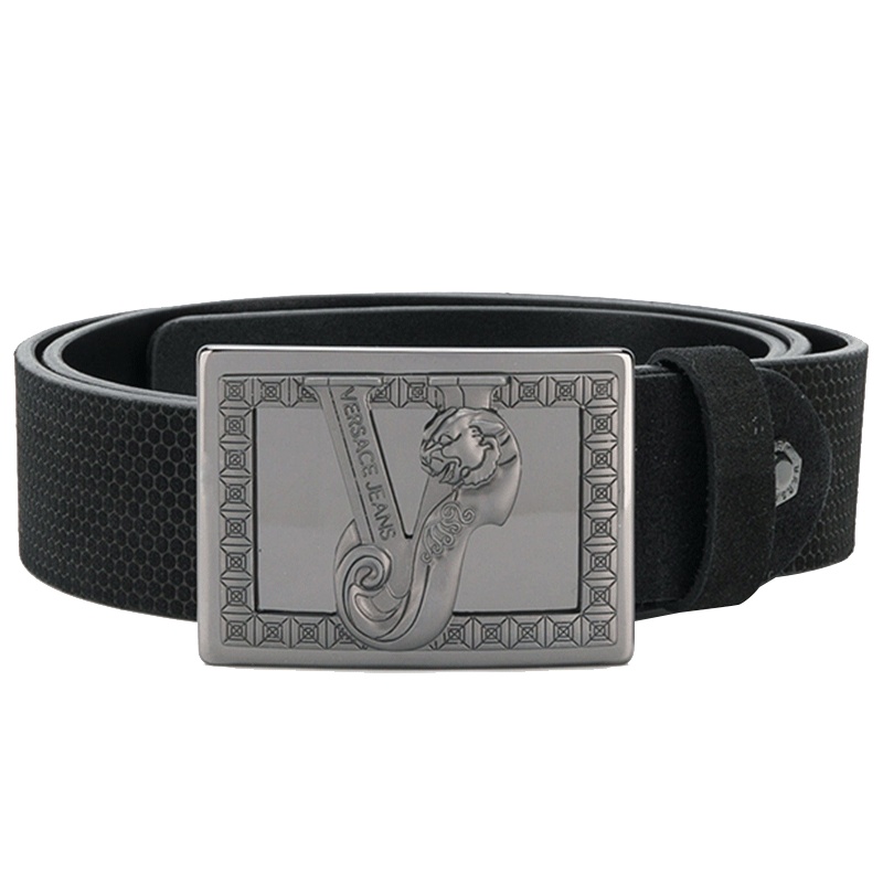 VERSACE JEANS VJ范思哲男士logo商务休闲皮带腰带【官网可验】