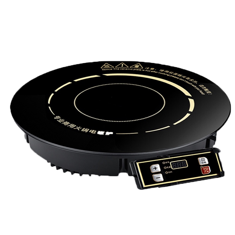 小火锅电磁炉黄金蛋圆形商用嵌入式一人一锅小型单人饭店火锅店专用800W_196线控单机平嵌钢圈