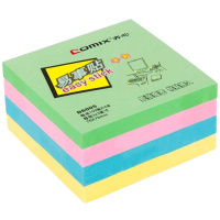 齐心(Comix)D6005 4色装便利贴/便签纸/便签本/易事贴/百事贴(76x76mm) 10本装