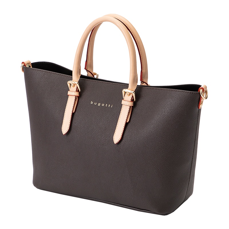 bugatti 德国轻奢品牌 女士简约斜跨手提包女时尚新款内胆水桶包欧美休闲女士包包大容量经典简约
