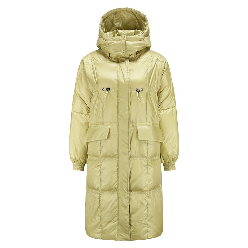 高梵亮面羽绒服女中长款2020年新款过膝时尚宽松外套大口袋179