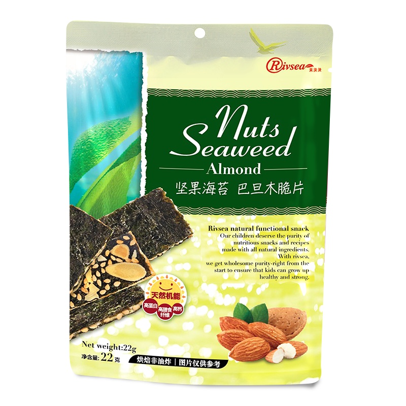 禾泱泱(Rivsea)坚果海苔巴旦木脆片22克 袋装